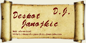 Despot Janojkić vizit kartica